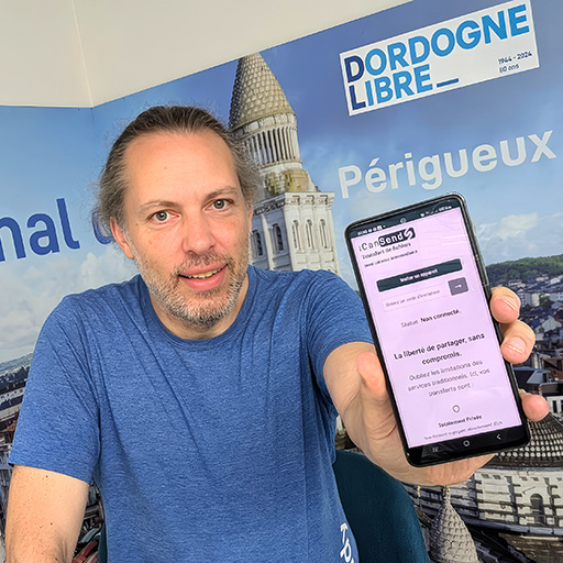 Hình minh họa bài báo của Dordogne Libre về iCanSend