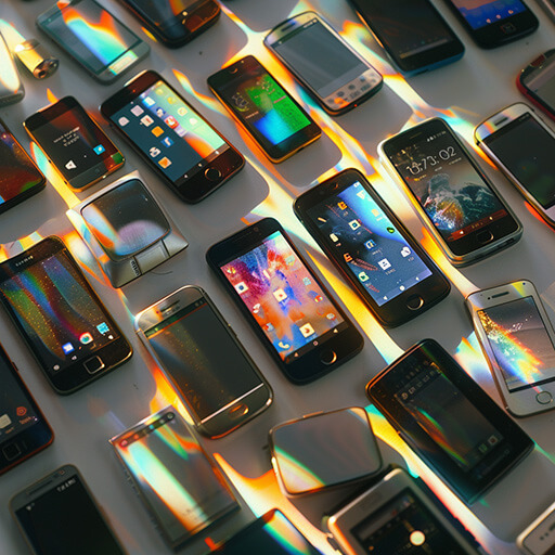 Vieux-smartphones-table